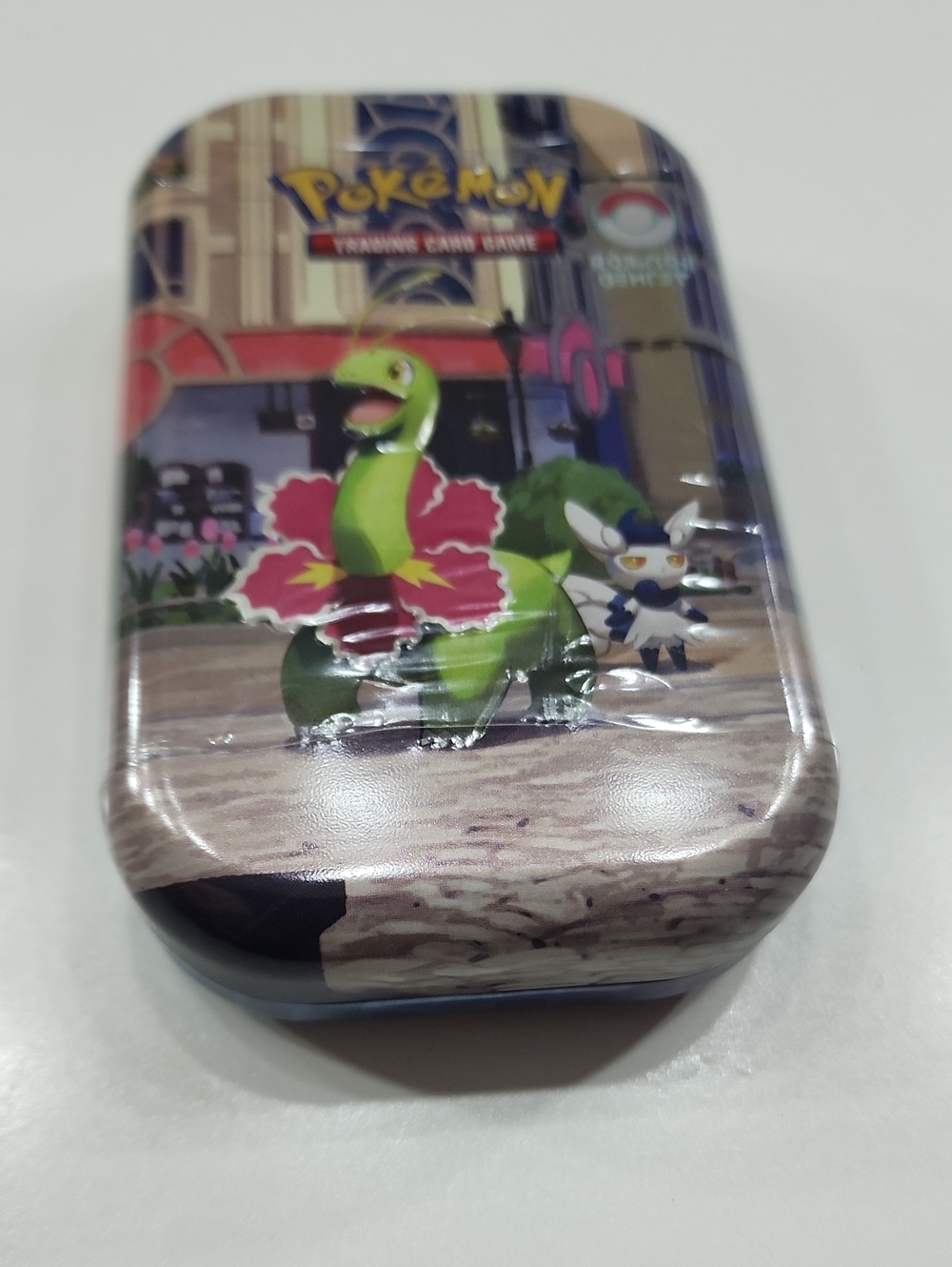 Pokemon Tin Case with Green and Pink Accents